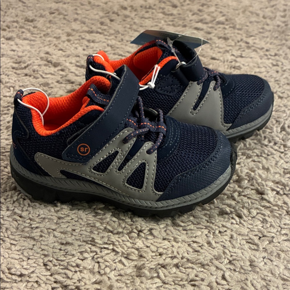 Stride Rite Navy and Gray Toddler Sneaker - WIDE FOOT ADAPTABLE